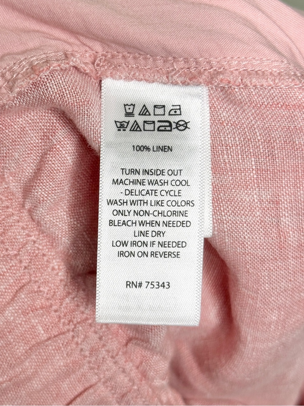 Tahari Linen Wide Leg Pull On Pants Casual Summer Vacation Pink Women's Size XL - Picture 8 of 8